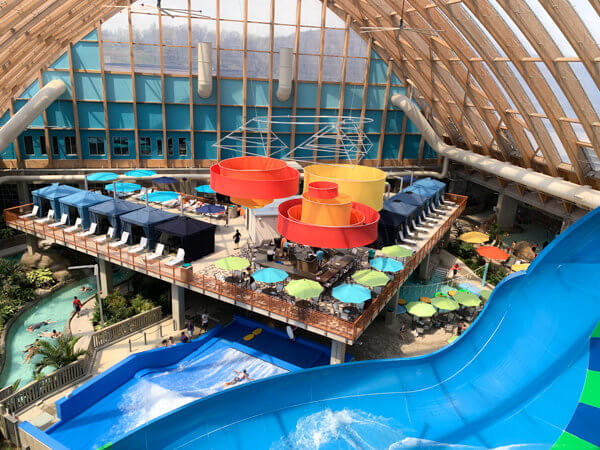 Photo is a wide view of Kartrite Water Park and shows an overview of the place.