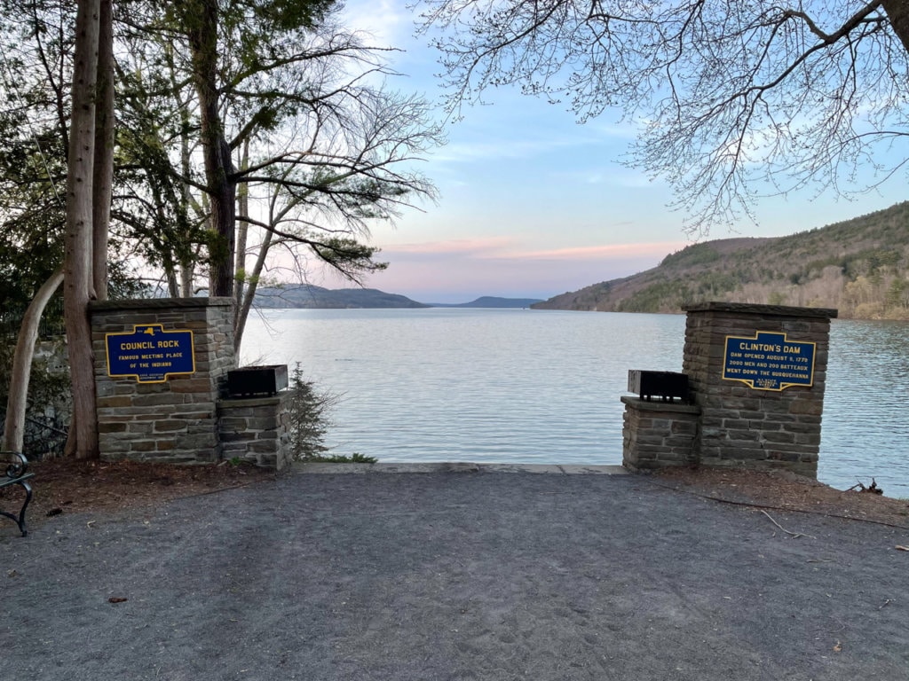 Sunset at Council Rock Park on Lake Otesaga in Cooperstown, NY.