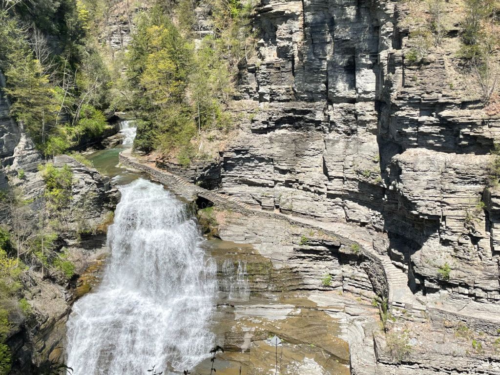 A waterfall along the gorge trail at Robert E. Treman State Park in Ithaca, NY.