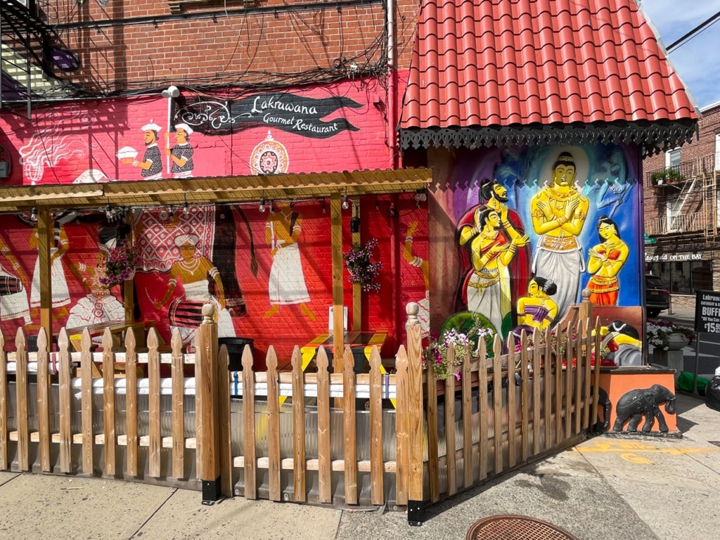 Colorful exterior of Lakruwana Restaurant.