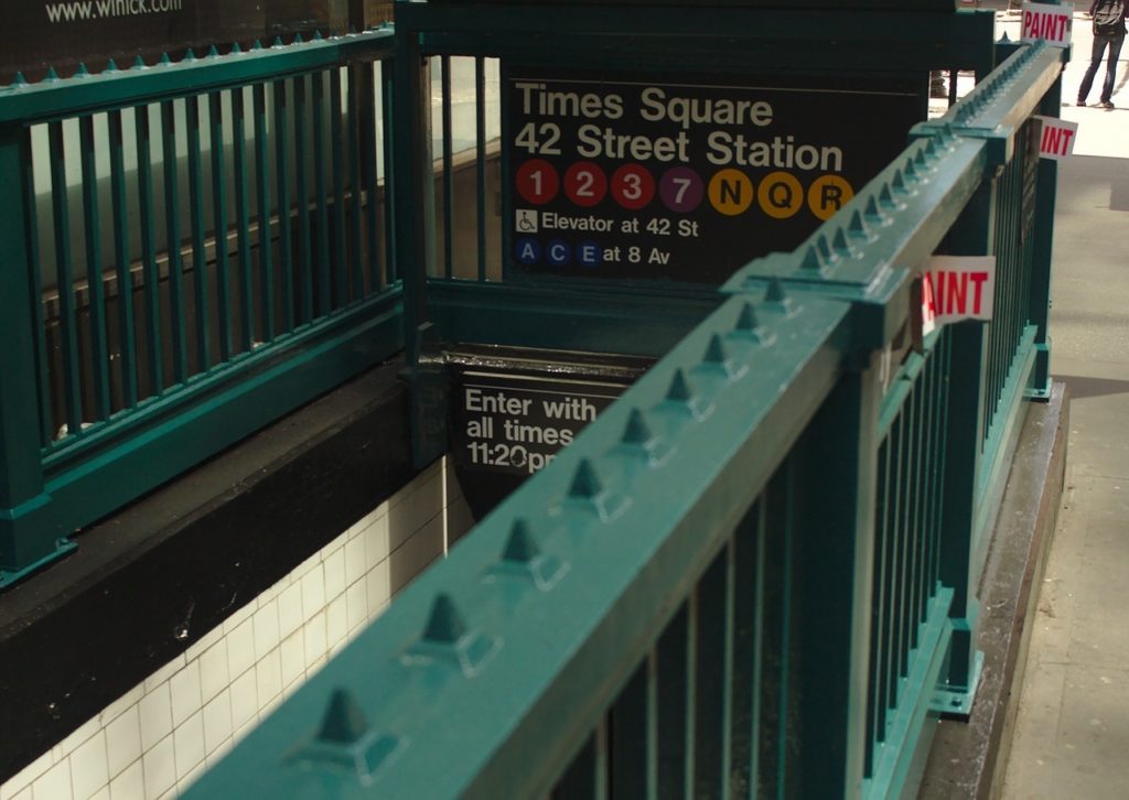 Entrance to Times Square-42nd Street subway station in New York City.