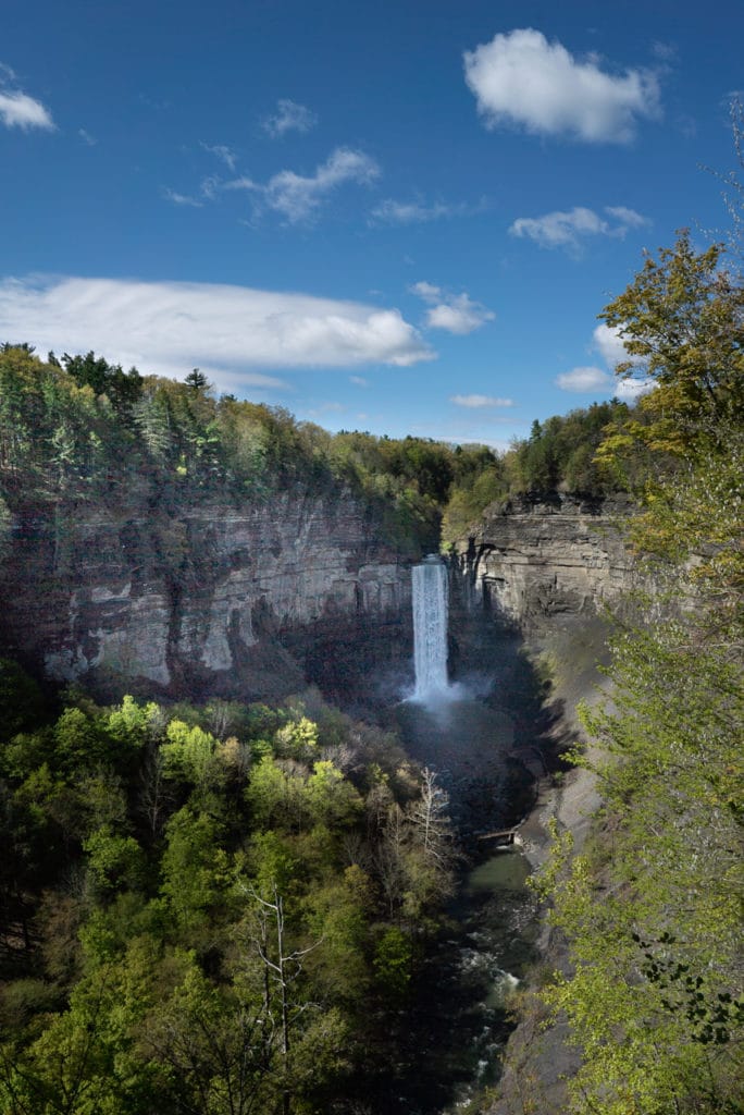 View of Taughannock Falls from a distance. 