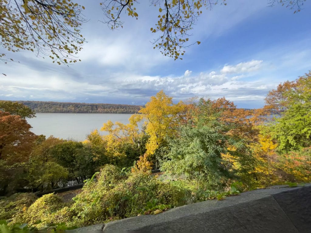 A view to the Hudson River from Fort Tryon Park. 