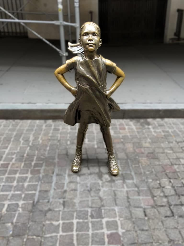 Fearless Girl statue in New York City.