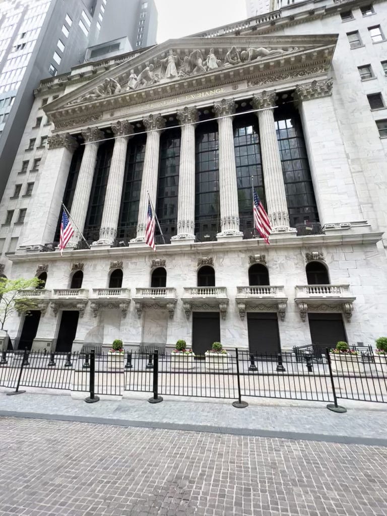 New York Stock Exchange exterior, New York City.