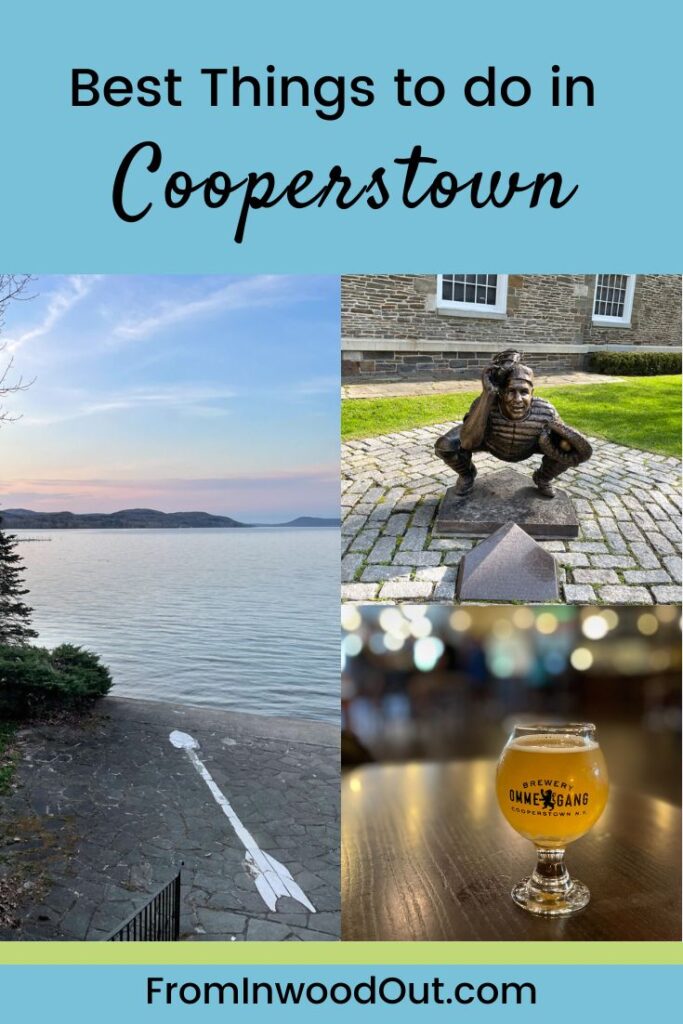 Collage of three images of things to do in Cooperstown, NY.