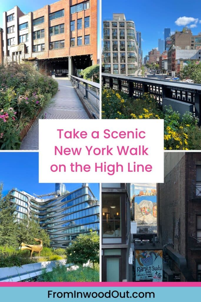 Four images of the High Line in New York City. 