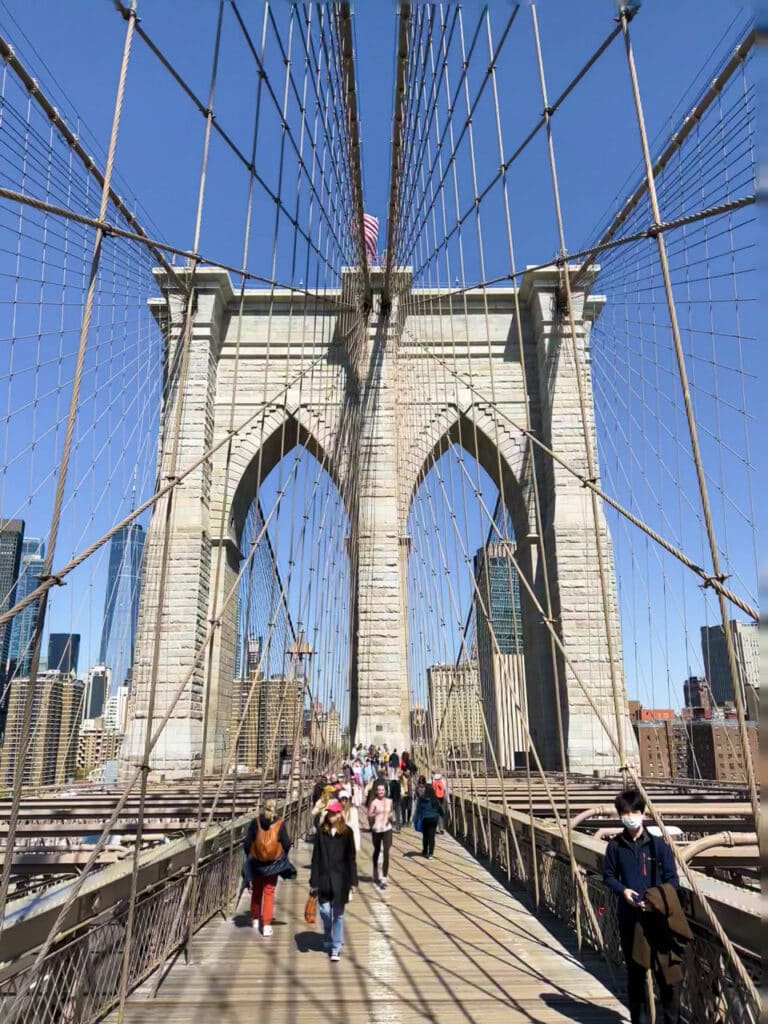 Brooklyn Bridge in New York City.