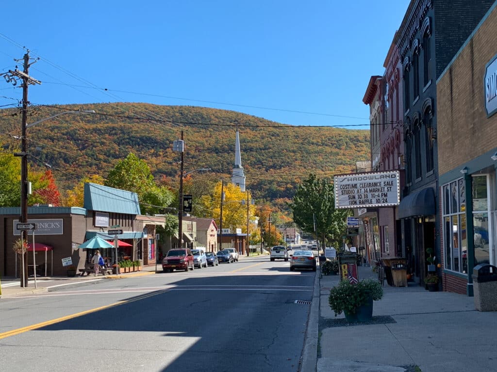 Canal Street in the fall in Ellenville, NY.