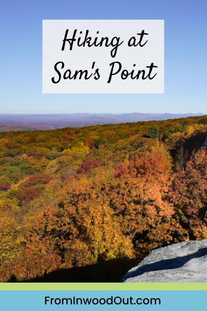 Fall foliage seen from a mountain peak at Sam's Point near Ellenville, NY. 