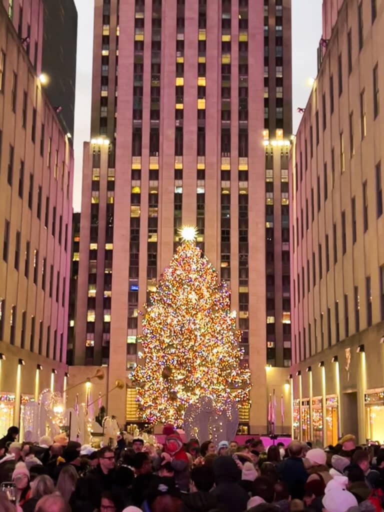 Rockefeller Center Christmas tree in New York City.