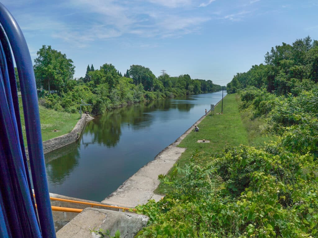 The Erie Canal during the summer in Marcy, NY.