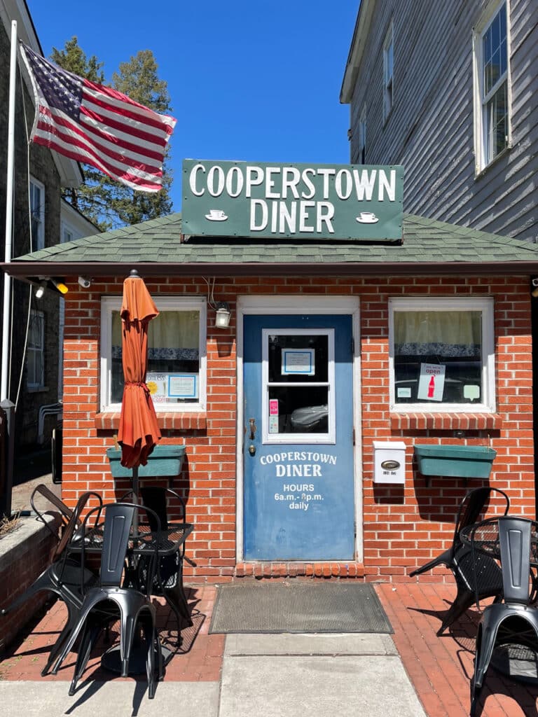 Exterior of Cooperstown Diner in Cooperstown, NY. 