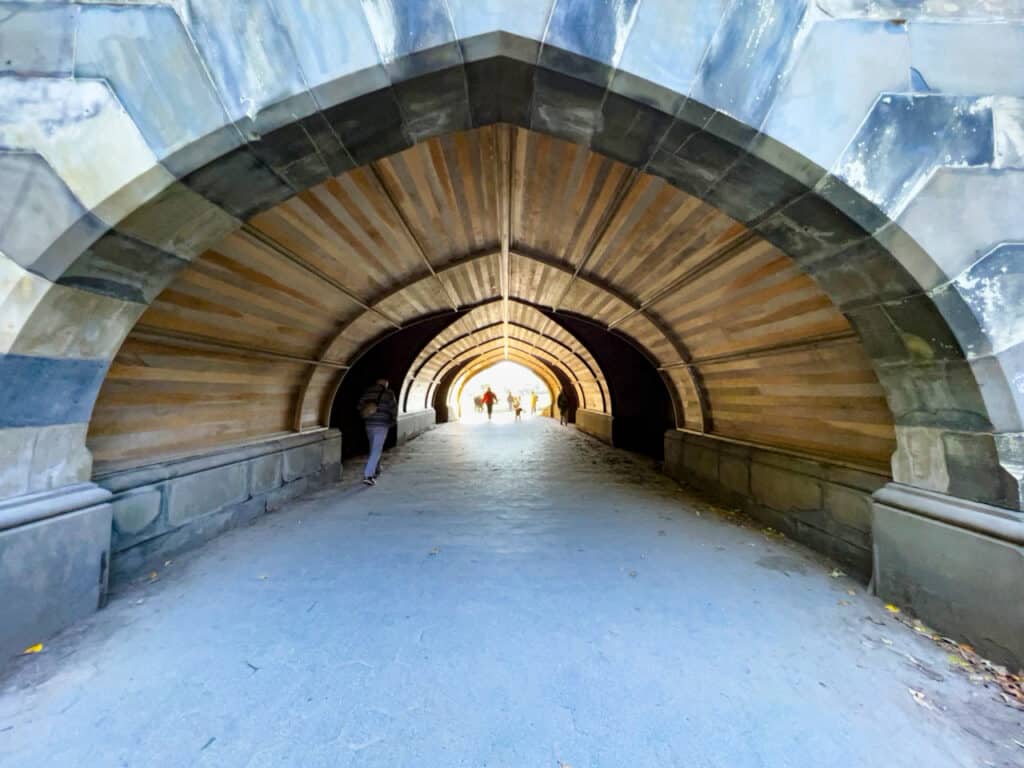 A stone tunnel in Prospect Park in Brooklyn, NY.
