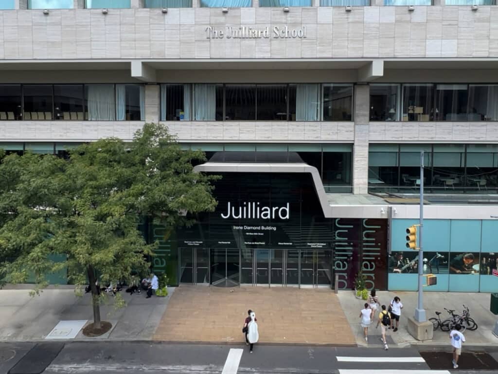 Entrance to Juilliard school in New York City.