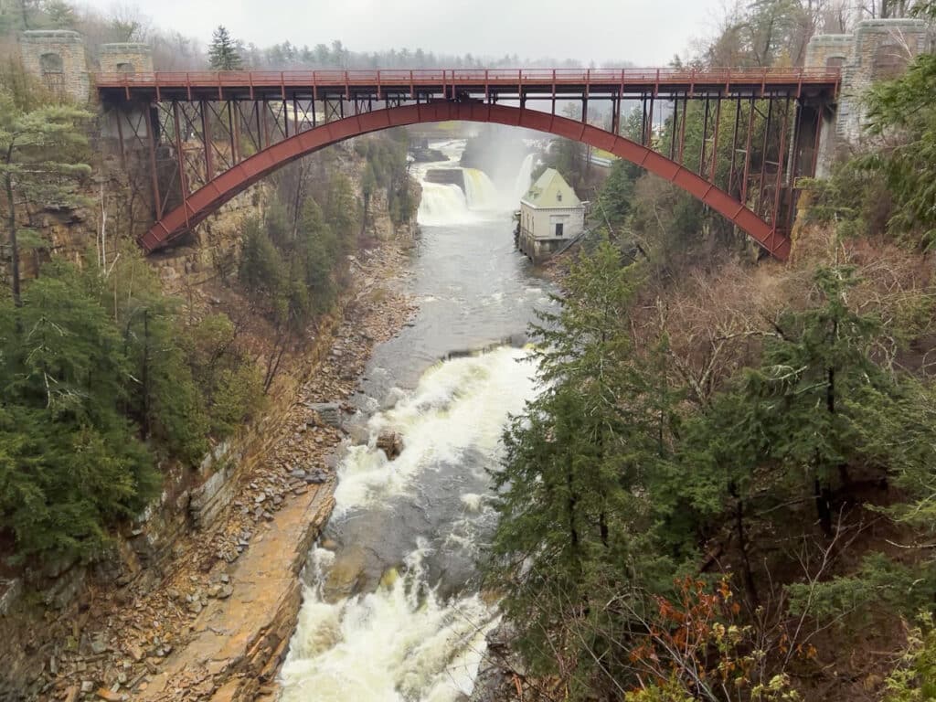 A bridge across the Ausable River in Ausable, NY.