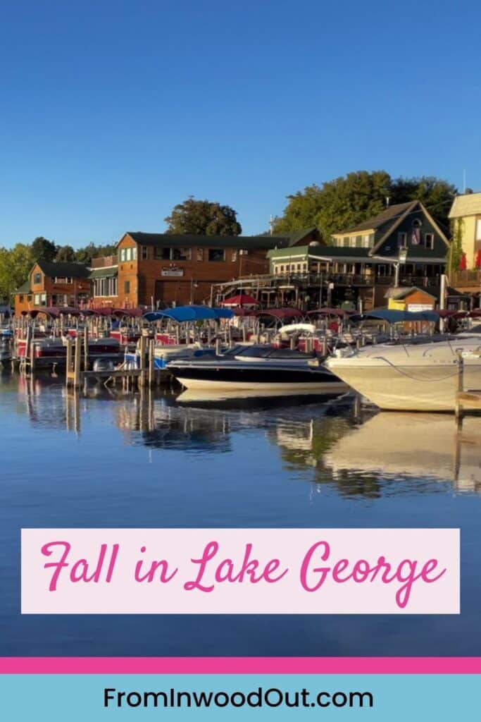 Pinterest graphic with a photo of a lake marina on a clear day.