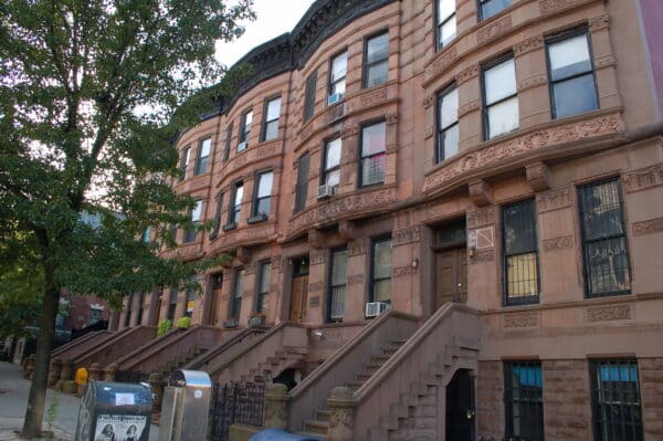 Row of brownstones in Hamilton Heights, New York City.